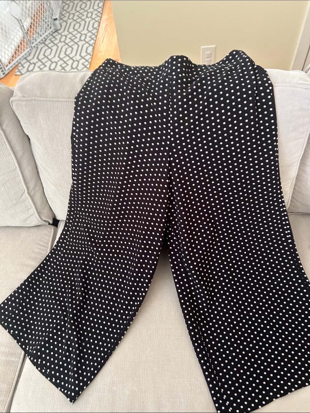 Black Polka Dot Wide Leg Pants